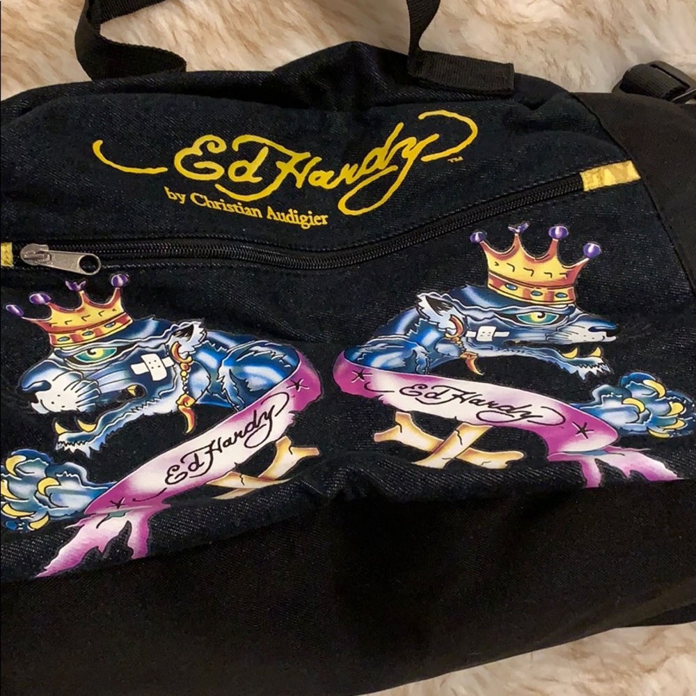 NWOT Ed Hardy Duffle! Adjustable Strap